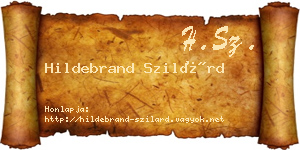 Hildebrand Szilárd névjegykártya